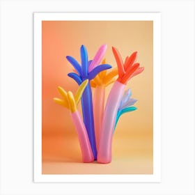 Dreamy Inflatable Flowers Fountain Grass Art Print