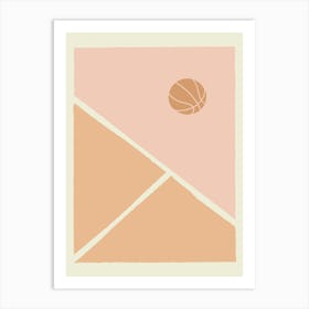 Boho Retro Sports 5 Basketball Court 4 Art Print