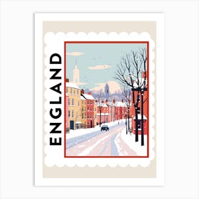 Retro Winter Stamp Poster Liverpool United Kingdom Art Print