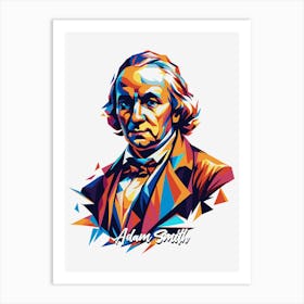 Adam Smith Portrait WPAP Pop Art Art Print