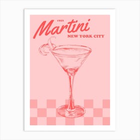 Pink Retro Martini Art Print