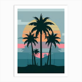 Palm Trees At Sunset Art Print