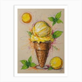 Lemon Ice Cream 1 Art Print