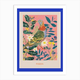 Spring Birds Poster Pigeon 2 Art Print