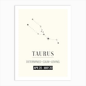 Taurus Zodiac Sign  Art Print