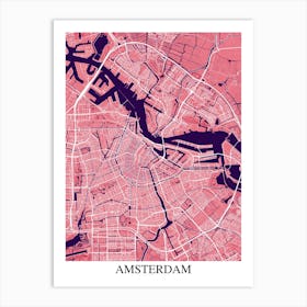 Amsterdam Pink Purple Art Print