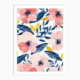 Watercolor Floral Pattern 5 Art Print