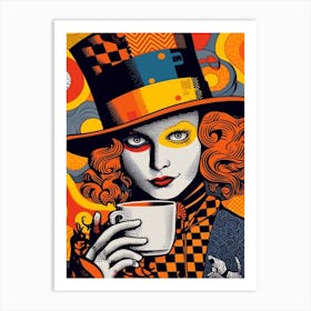 Alice In Wonderland The Mad Hatter In The Style Of Roy Lichtenstein 2 Art Print