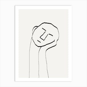 Minimalistic Line Abstract Face Line Drawing Art Print