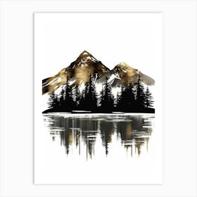 Mountains And Lake 2 Art Print