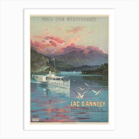 Le Lac D’Annecy French Travel Poster Art Print
