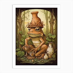 Wood Frog On A Throne Storybook Style 11 Art Print