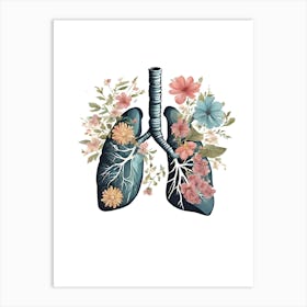 Lungs With Flowers 2 Art Print