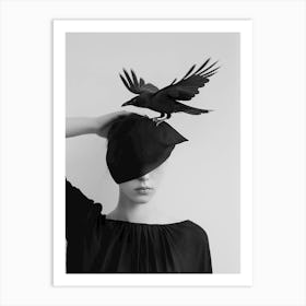 Flying crow Art Print