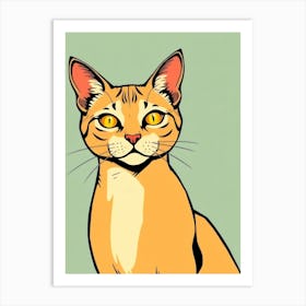 Cat Illustration in Cartoon Style Art Print