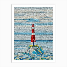 Lighthouse On An Island Art Print