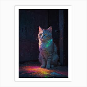 Cat In The Dark 4 Art Print