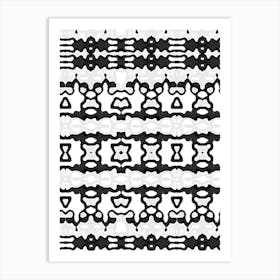 Abstract Black And White Pattern 3 Art Print