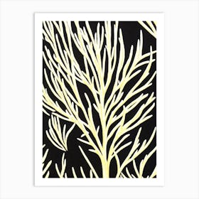 Acropora Secale Linocut Art Print