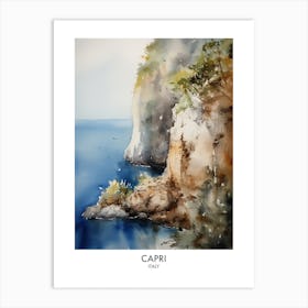 Capri Watercolour Travel Poster 7 Art Print