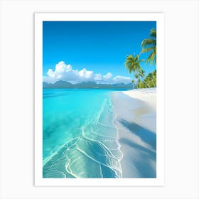 Beach With Palm Trees 3 Art Print