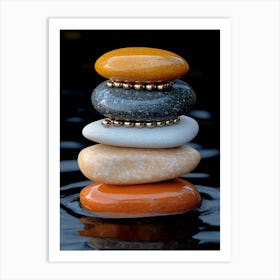 Stacked Stones In Water 1 Art Print