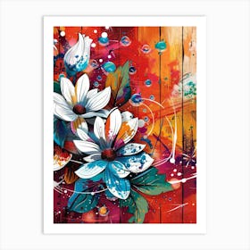 Flowers On A Fence Art Print