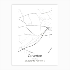 Calverton,United States Minimalist Map 1 Art Print