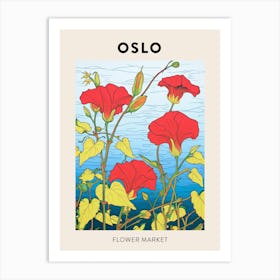 Oslo Norway Botanical Flower Market Poster Art Print