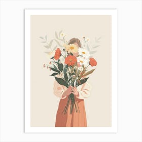 Spring Girl With Wild Flowers 8 Art Print