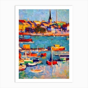 Port Of Helsinki Finland Brushwork Painting harbour Art Print