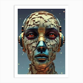 Futuristic Woman With Headphones 2 Art Print