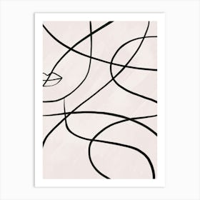 Abstract Drawing Of A Woman'S Face Art Print