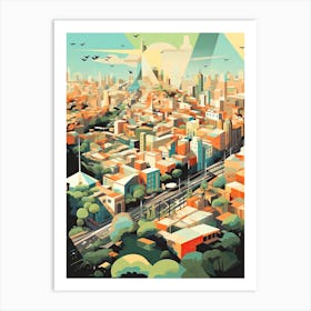 Buenos Aires, Argentina, Geometric Illustration 2 Art Print