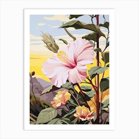 Hibiscus 2 Flower Painting Art Print