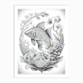 Koromo Koi Fish Haeckel Style Illustastration Art Print