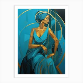 Blue Woman 8 Art Print