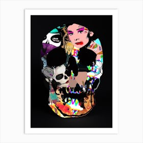 Graffiti Skull Black 1 Art Print