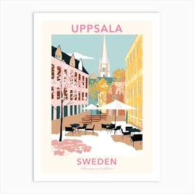 Uppsala, Sweden, Flat Pastels Tones Illustration 3 Poster Art Print