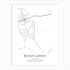 Burton,United States Minimalist Map 1 Art Print