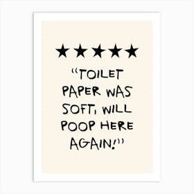 Funny Bathroom Rating Art Print