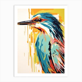 Andy Warhol Style Bird Green Heron 2 Art Print