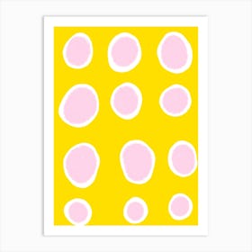 Minimalistic coloured circles Art Print