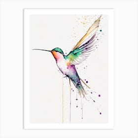Hummingbird 1 Symbol Minimal Watercolour Art Print