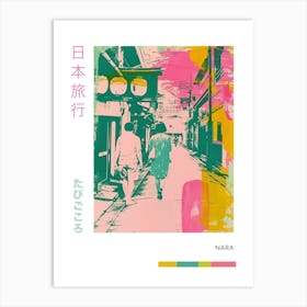 Nara Japan Retro Duotone Silkscreen Poster 4 Art Print