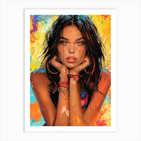 girl painting street art Art Print