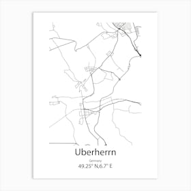 Uberherrn,Germany Minimalist Map Art Print