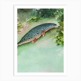 Japanese Giant Salamander Storybook Watercolour Art Print