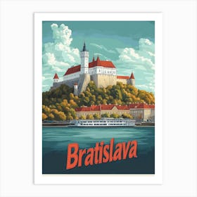 Aihrgdesign A Vintage Travel Poster Of Bratislava 5 Art Print