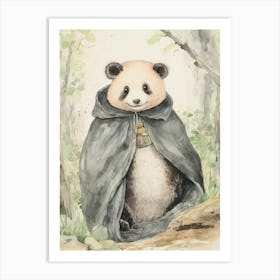 Storybook Animal Watercolour Panda 2 Art Print